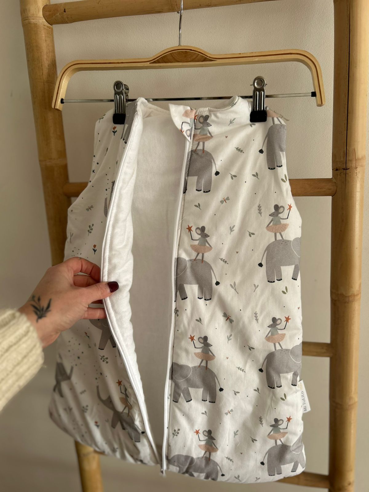 Saco dormir gota 0 a 3 meses algodon estampado tog 1.0 Sin Mangas