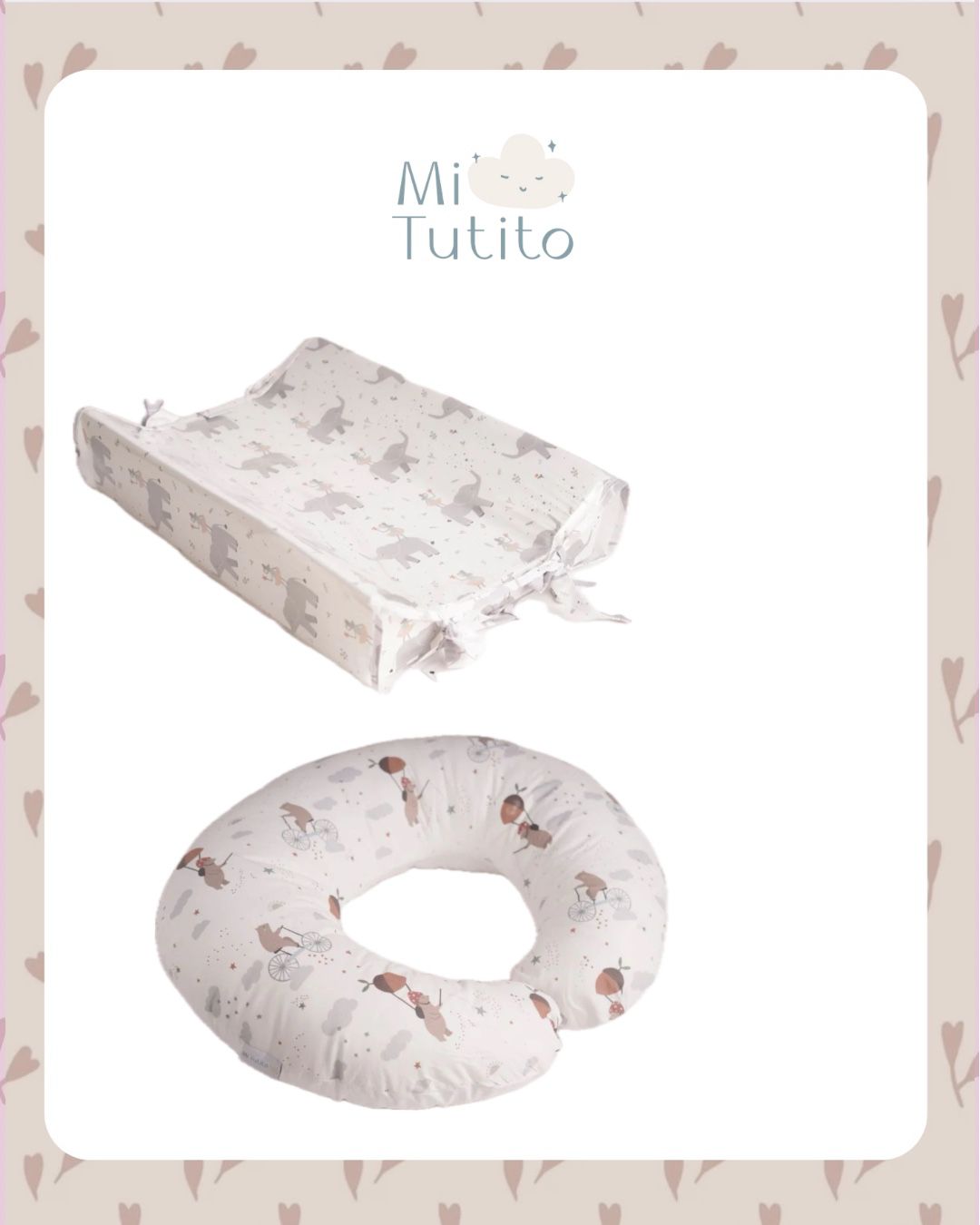Pack Mudador y Cojin lactancia en Lino
