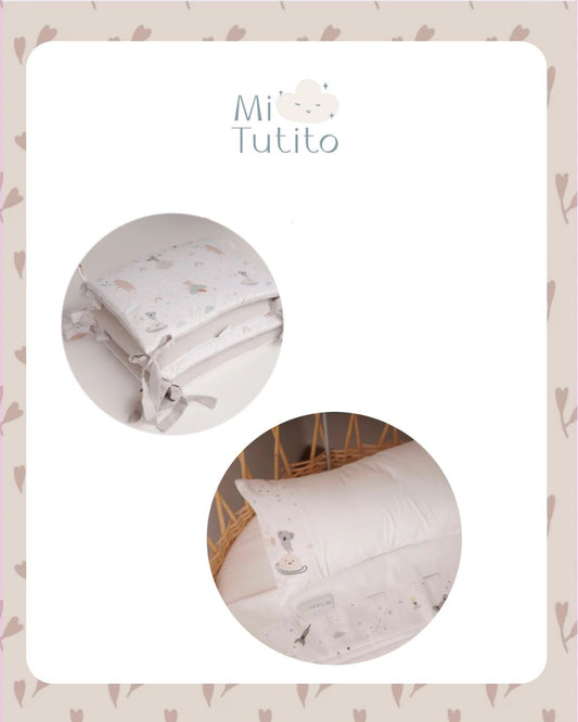 Pack Bumper y Sabana cuna Estampado